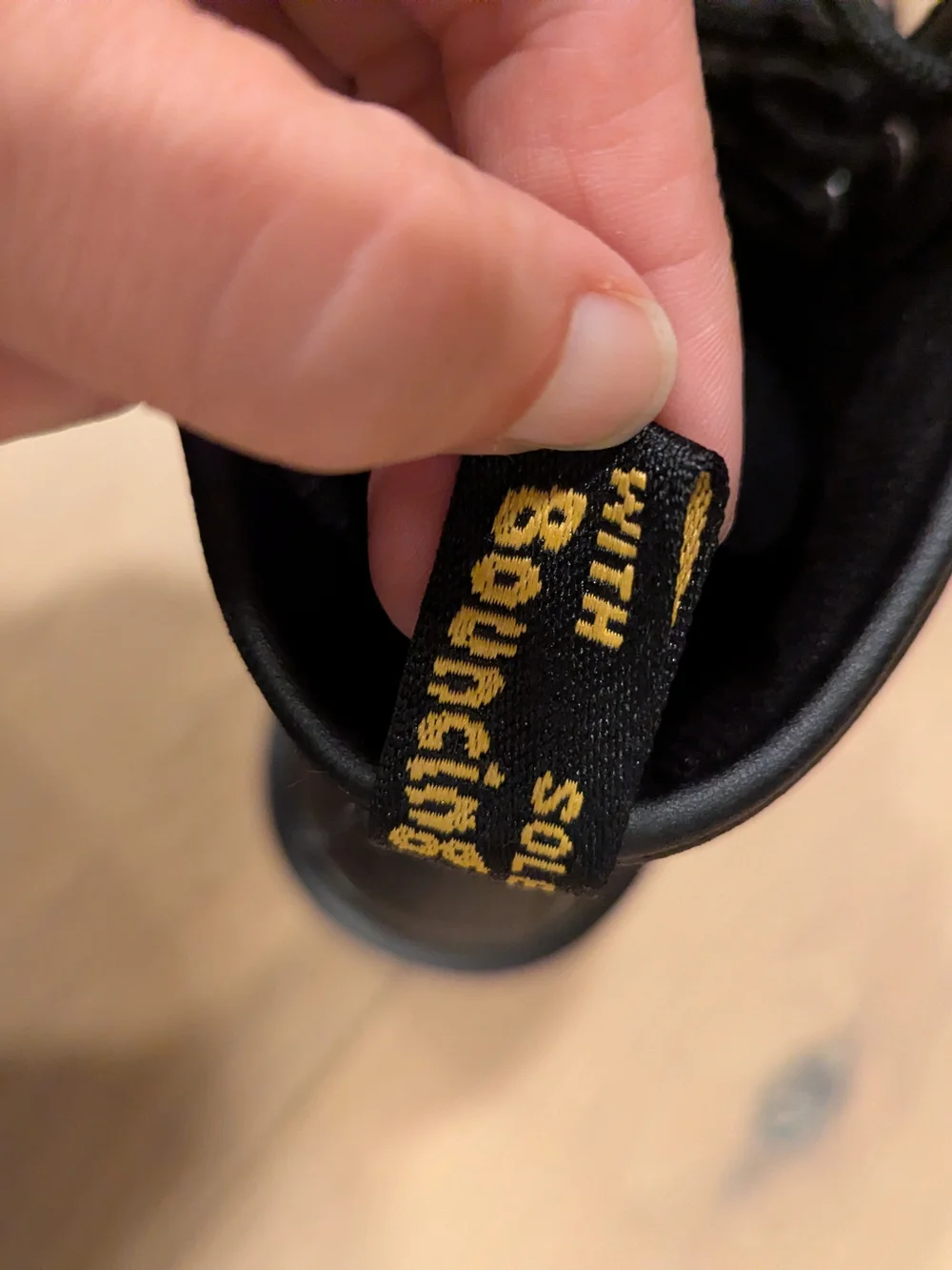 Dr. Martens Girl's Black Floral Lace-Up Combat Boots